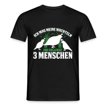 Ich Mag Meine Wachteln Und Vielleicht 3 Menschen - Männer T-Shirt - Schwarz - Vorne - AI Model Male 178 light (178cm)