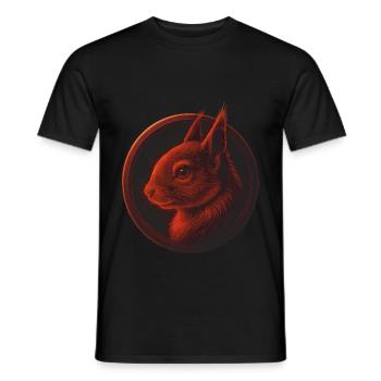 Écureuil roux – Charmant motif d’animal de la forêt - T-shirt homme - noir - Devant - AI Model Male 178 light (178cm)