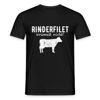 Rinderfilet anti vegan Geschenk - Männer T-Shirt - Schwarz - Vorne - AI Model Male 178 light (178cm)
