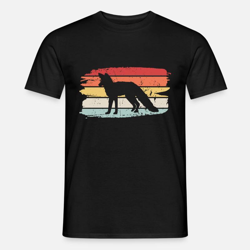 Fuchs - Männer T-Shirt - Schwarz