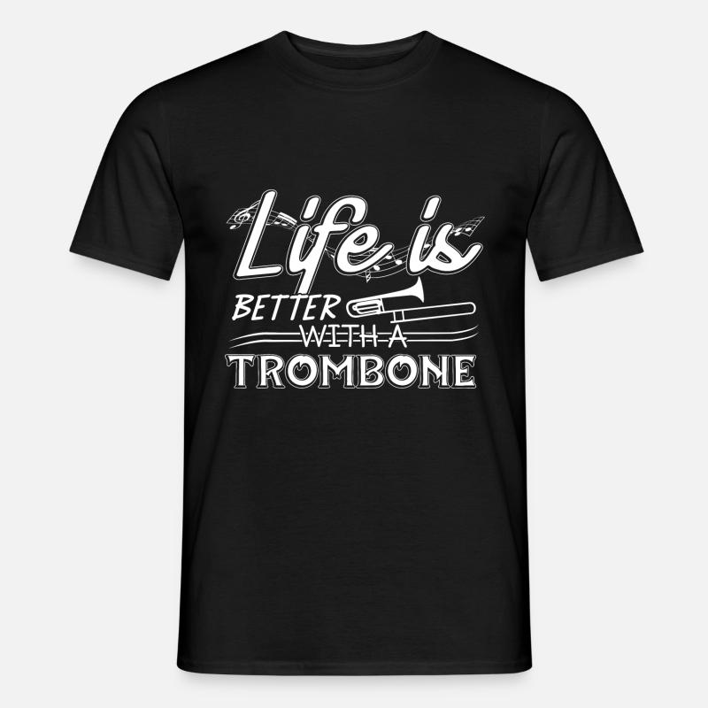 Posaune - Männer T-Shirt - Schwarz