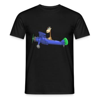 Flugzeug Comic Giraffe Kinder - Männer T-Shirt - Schwarz - Vorne - AI Model Male 178 light (178cm)