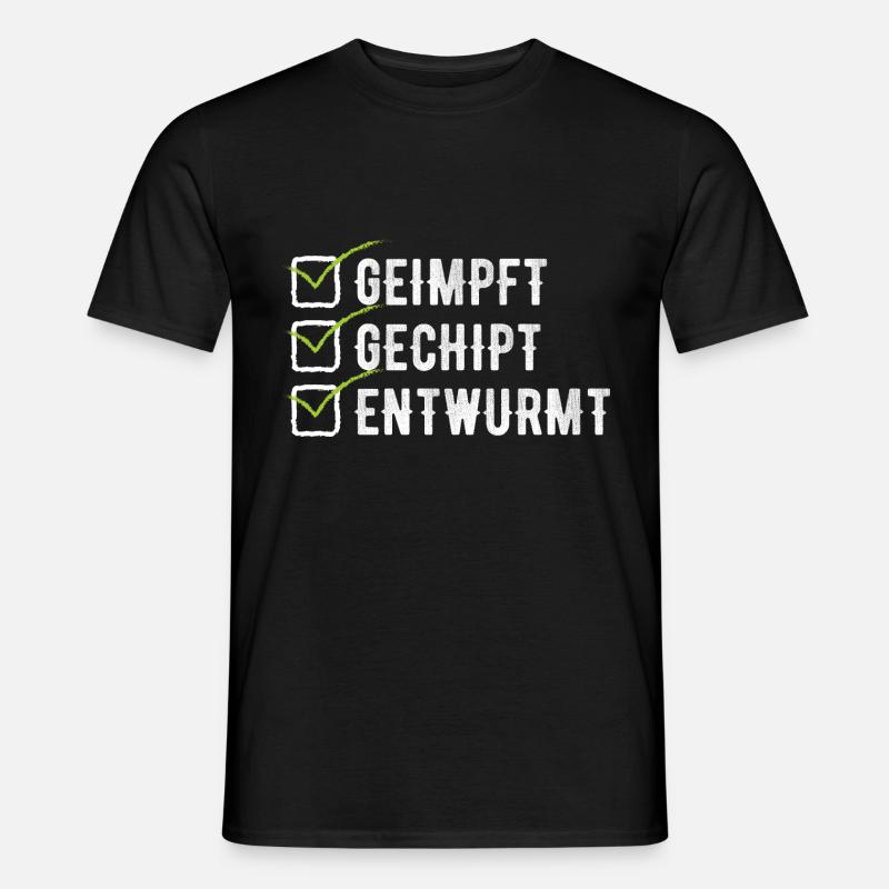 Geimpft Gechipt Entwurmt Impfen - Männer T-Shirt - Schwarz