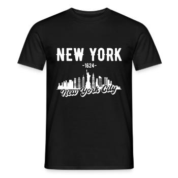 New York City Skyline Gift - Men's T-Shirt - black - Front - AI Model Male 178 light (178cm)