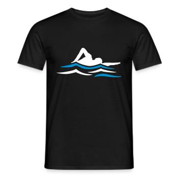 Natation, nageurs et eau - T-shirt homme - noir - Devant - AI Model Male 178 light (178cm)