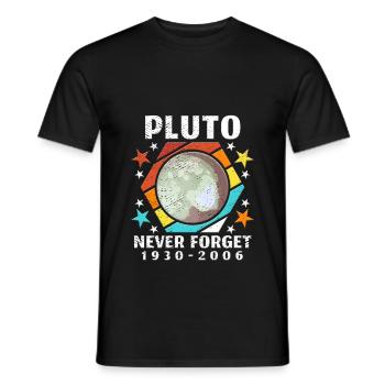 Pluto Never Forget Astronaut Planeten Space - Männer T-Shirt - Schwarz - Vorne - AI Model Male 178 light (178cm)