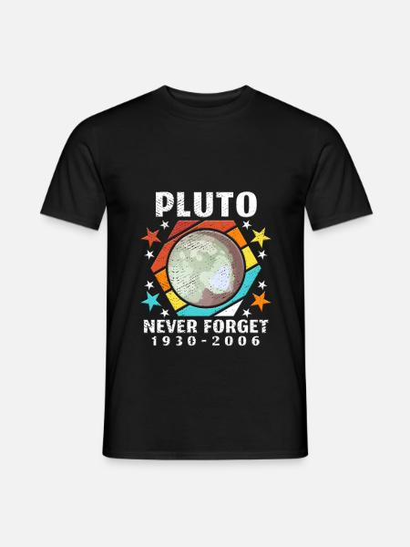 Pluto Never Forget Astronaut Planeten Space - Männer T-Shirt - Schwarz