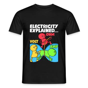 Lustiges Elektriker Design Erklärt Elektrizität - Männer T-Shirt - Schwarz - Vorne - AI Model Male 178 light (178cm)