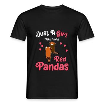 Just A Girl Who Loves Red Pandas - Roter Panda Ges - Männer T-Shirt - Schwarz - Vorne - AI Model Male 178 light (178cm)