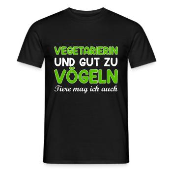 Vegetarierin Vögeln Spruch vegetarisch Geschenk - Männer T-Shirt - Schwarz - Vorne - AI Model Male 178 light (178cm)