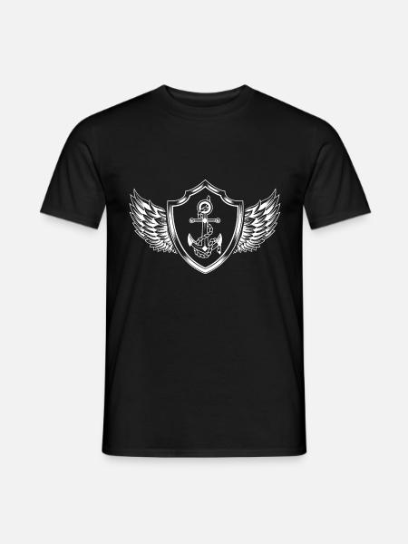 Anker Wappen - Männer T-Shirt - Schwarz