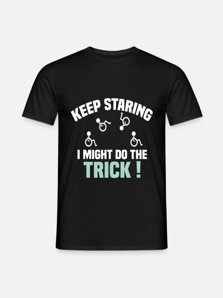 awesome on wheels keep staring stare on wheels - Men's T-Shirt - black