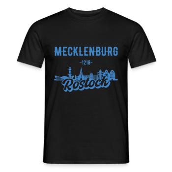 Rostock Mecklenburg Skyline Geschenk - Männer T-Shirt - Schwarz - Vorne - AI Model Male 178 light (178cm)