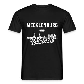 Mecklenburg Rostock Rostocker Geschenk - Männer T-Shirt - Schwarz - Vorne - AI Model Male 178 light (178cm)