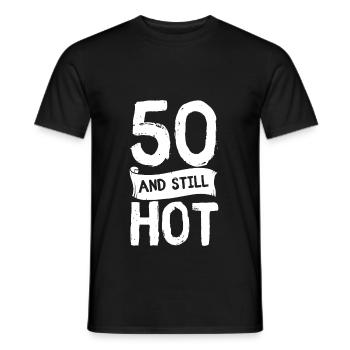 50s Birthday 50 years Fifty Hot Gift - Men's T-Shirt - black - Front - AI Model Male 178 light (178cm)