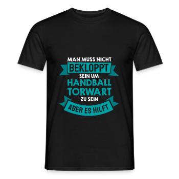 Handball Torwart Lustig Spruch Amateur Geschenk - Männer T-Shirt - Schwarz - Vorne - AI Model Male 178 light (178cm)