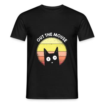 Out The Mouse Aus Die Maus Denglisch Lustig Spruch - Männer T-Shirt - Schwarz - Vorne - AI Model Male 178 light (178cm)