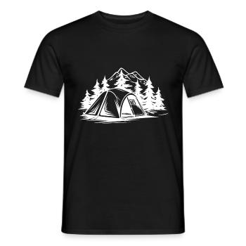 Camping Zelt Natur - Männer T-Shirt - Schwarz - Vorne - AI Model Male 178 light (178cm)