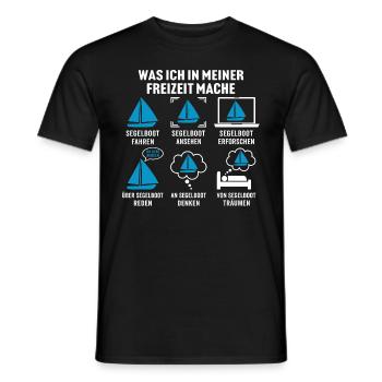 Was ich in meiner freizeit mache segelboot fahren - Männer T-Shirt - Schwarz - Vorne - AI Model Male 178 light (178cm)