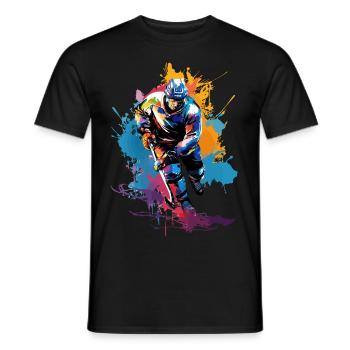 Eishockey Bunt - Männer T-Shirt - Schwarz - Vorne - AI Model Male 178 light (178cm)