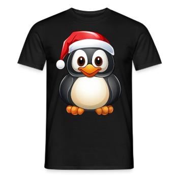 Pinguine Weihnachten - Männer T-Shirt - Schwarz - Vorne - AI Model Male 178 light (178cm)