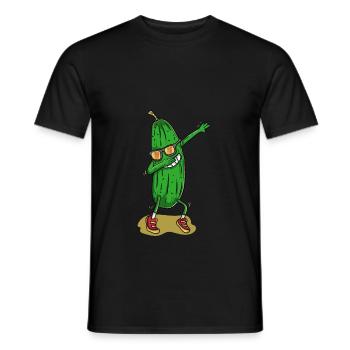 Funny dancing cucumber - Men's T-Shirt - black - Front - AI Model Male 178 light (178cm)
