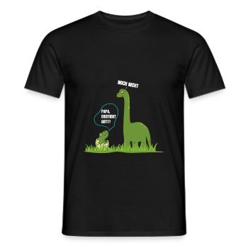 Dad Exists God Dinosaur Atheist - Men's T-Shirt - black - Front - AI Model Male 178 light (178cm)