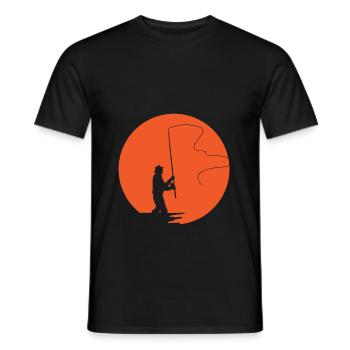 Fly fishing - Men's T-Shirt - black - Front - AI Model Male 178 light (178cm)
