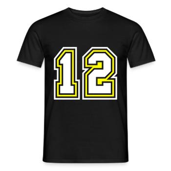 Symbole de 12 chiffres - T-shirt homme - noir - Devant - AI Model Male 178 light (178cm)