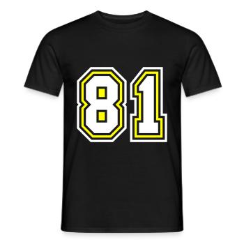 81 number symbol - Men's T-Shirt - black - Front - AI Model Male 178 light (178cm)