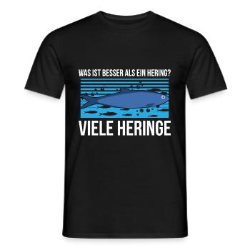 Was ist besser als ein Hering? Viele Heringe - Männer T-Shirt - Schwarz - Vorne - AI Model Male 178 light (178cm)