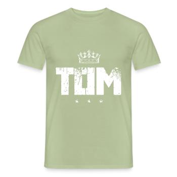 Tom - T-shirt homme - vert sauge - Devant - AI Model Male 178 light (178cm)