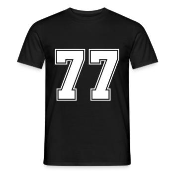 77 Zahl Trikot - Männer T-Shirt - Schwarz - Vorne - AI Model Male 178 light (178cm)
