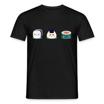 Sushi Japan Kawaii Food Maki Lover Gift - Men's T-Shirt - black - Front - AI Model Male 178 light (178cm)