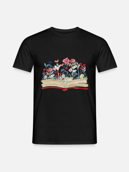 Bücherwurm Leseratte Buch Lesen - Männer T-Shirt - Schwarz