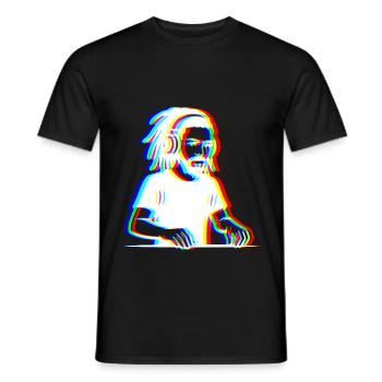 EDM - DJ - Glitch Rave Stil - Männer T-Shirt - Schwarz - Vorne - AI Model Male 178 light (178cm)