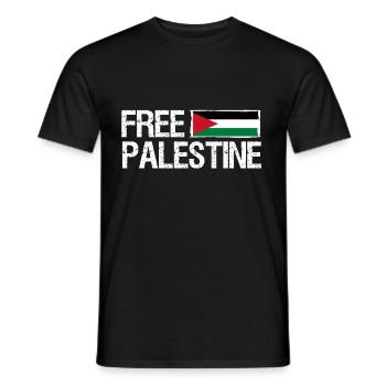 Free Palestine - Men's T-Shirt - black - Front - AI Model Male 178 light (178cm)