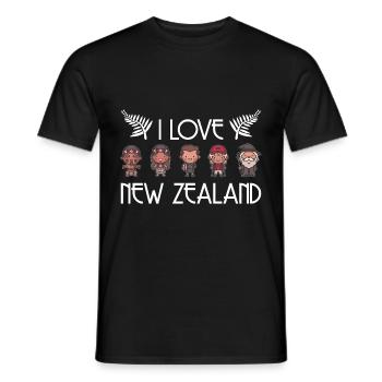 Neuseeland Urlaub Reise Spruch Geschenk - Männer T-Shirt - Schwarz - Vorne - AI Model Male 178 light (178cm)