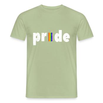 Gay Pride - T-shirt homme - vert sauge - Devant - AI Model Male 178 light (178cm)