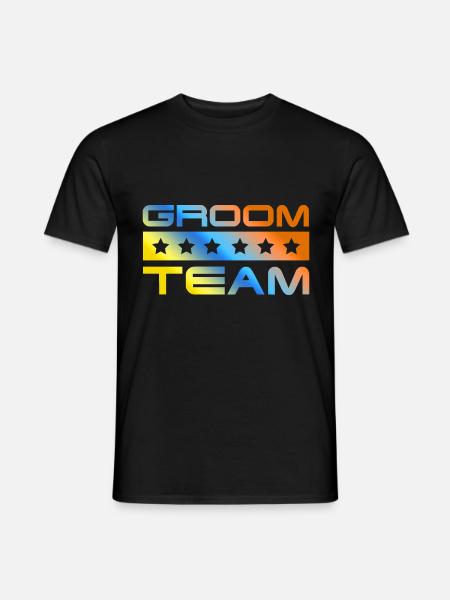 Groom Crew Bunt - Männer T-Shirt - Schwarz