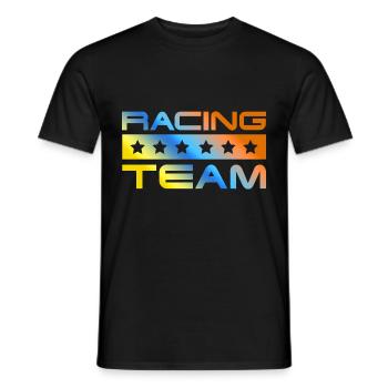 Équipe de course colorée - T-shirt homme - noir - Devant - AI Model Male 178 light (178cm)