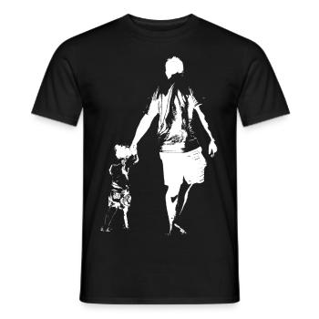 Dad and daughter kid love LIebe child dad - Men's T-Shirt - black - Front - AI Model Male 178 light (178cm)