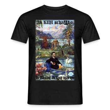 Da KINI schafft o... Lustiges T-Shirt, Bayern,Bier - Männer T-Shirt - Schwarz - Vorne - AI Model Male 178 light (178cm)