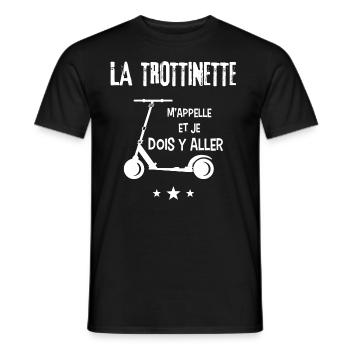 trottinette - T-shirt homme - noir - Devant - AI Model Male 178 light (178cm)