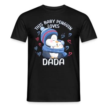 Dada Pinguin Babypinguin This Baby Penguin Loves - Männer T-Shirt - Schwarz - Vorne - AI Model Male 178 light (178cm)