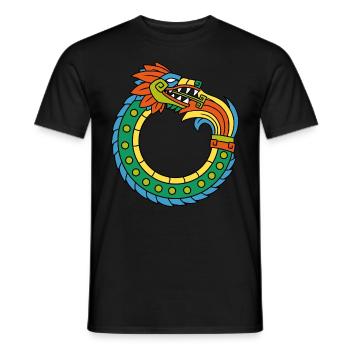 Quetzalcoatl Ouroboros Vieux Serpent Aztèque Ma - T-shirt homme - noir - Devant - AI Model Male 178 light (178cm)