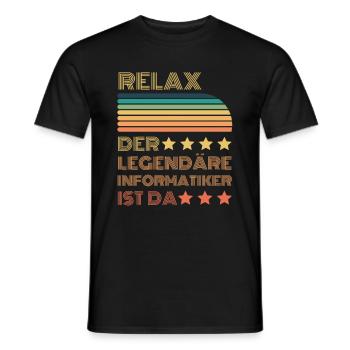 Relax der Legendäre Informatiker ist da Retro - Männer T-Shirt - Schwarz - Vorne - AI Model Male 178 light (178cm)