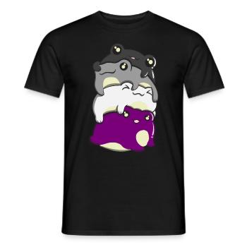 Fierté asexuée Kawaii Frog Bunch Asexué Fl - T-shirt homme - noir - Devant - AI Model Male 178 light (178cm)