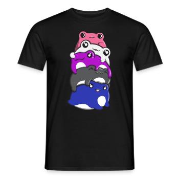 Genderfluid Pride Frog Pile Drapeau fluide de genre - T-shirt homme - noir - Devant - AI Model Male 178 light (178cm)