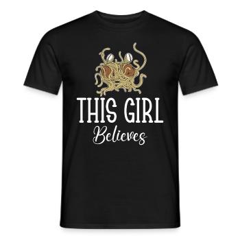 Fliegendes Spaghettimonster Pastafari Pastafariani - Männer T-Shirt - Schwarz - Vorne - AI Model Male 178 light (178cm)